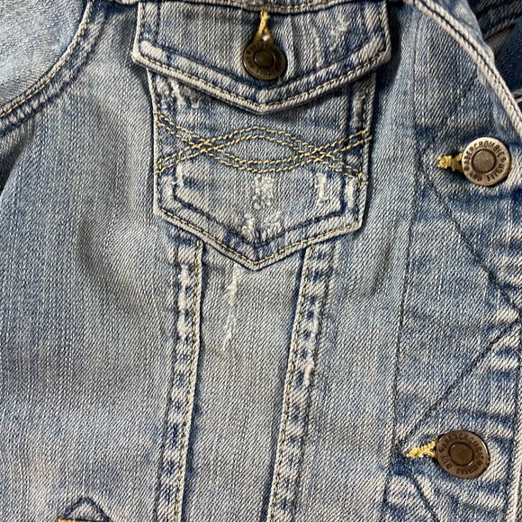 Abercrombie & Fitch Denim Jean Jacket Women's XS Blue Trucker Stretch - Picture 8 of 16